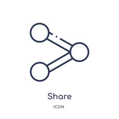 share icon from user interface outline collection. Thin line share icon isolated on white background.