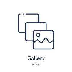 gallery icon from user interface outline collection. Thin line gallery icon isolated on white background.