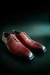 Close up of leather shoes. 