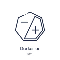 darker or brightter button icon from ultimate glyphicons outline collection. Thin line darker or brightter button icon isolated on white background.