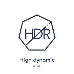 high dynamic range imaging icon from ultimate glyphicons outline collection. Thin line high dynamic range imaging icon isolated on white background.