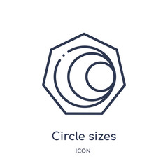 circle sizes icon from ultimate glyphicons outline collection. Thin line circle sizes icon isolated on white background.