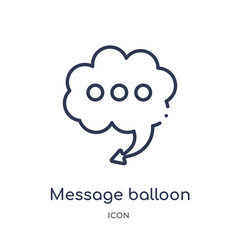 message balloon icon from ultimate glyphicons outline collection. Thin line message balloon icon isolated on white background.