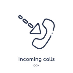 incoming calls icon from ultimate glyphicons outline collection. Thin line incoming calls icon isolated on white background.