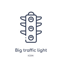 big traffic light icon from ultimate glyphicons outline collection. Thin line big traffic light icon isolated on white background.