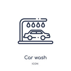 car wash icon from ultimate glyphicons outline collection. Thin line car wash icon isolated on white background.