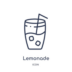 lemonade icon from travel outline collection. Thin line lemonade icon isolated on white background.