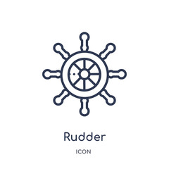 rudder icon from travel outline collection. Thin line rudder icon isolated on white background. © Meth Mehr