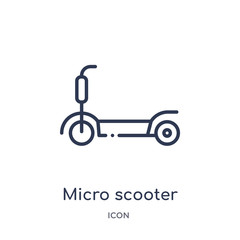 micro scooter icon from transportaytan outline collection. Thin line micro scooter icon isolated on white background.