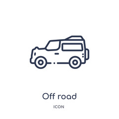 off road icon from transportation outline collection. Thin line off road icon isolated on white background.