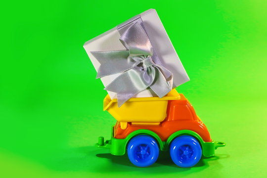 car truck toy with box - gift. - Powered by Adobe