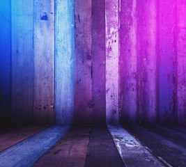 interior with neon lights