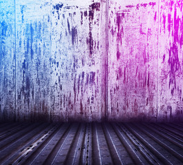 metallic interior with neon lights