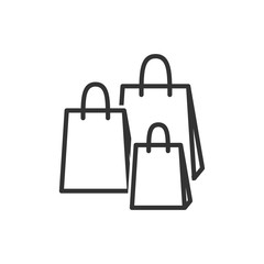 Shopping bags linear icon isolated on white background