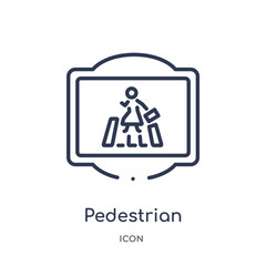 Obraz premium pedestrian icon from traffic signs outline collection. Thin line pedestrian icon isolated on white background.