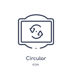 circular intersection icon from traffic signs outline collection. Thin line circular intersection icon isolated on white background.