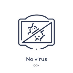 no virus icon from traffic signs outline collection. Thin line no virus icon isolated on white background.