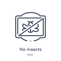 no insects icon from traffic signs outline collection. Thin line no insects icon isolated on white background.