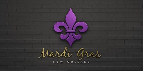 Mardi Gras Fleur-de-Lis Celebration. 3D Render Illustration © LogoStockimages