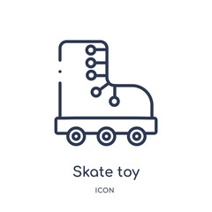 skate toy icon from toys outline collection. Thin line skate toy icon isolated on white background.