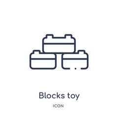 blocks toy icon from toys outline collection. Thin line blocks toy icon isolated on white background.