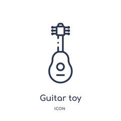 guitar toy icon from toys outline collection. Thin line guitar toy icon isolated on white background.