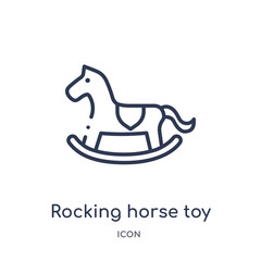 rocking horse toy icon from toys outline collection. Thin line rocking horse toy icon isolated on white background.