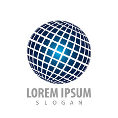 Abstract global technology globe sphere logo concept design. Symbol graphic template element vector