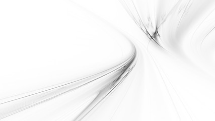 Abstract white background texture. Dynamic curves ands blurs pattern. Detailed fractal graphics. Science and technology concept.