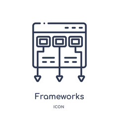 frameworks icon from technology outline collection. Thin line frameworks icon isolated on white background.