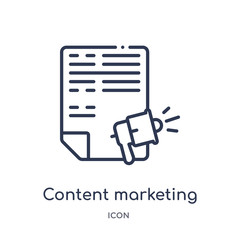 content marketing icon from technology outline collection. Thin line content marketing icon isolated on white background.