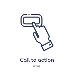 call to action icon from technology outline collection. Thin line call to action icon isolated on white background.