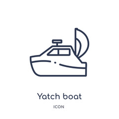 yatch boat icon from summer outline collection. Thin line yatch boat icon isolated on white background.