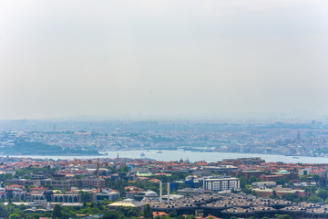 Wonderful view to the city of Istanbul from the hill Camlica