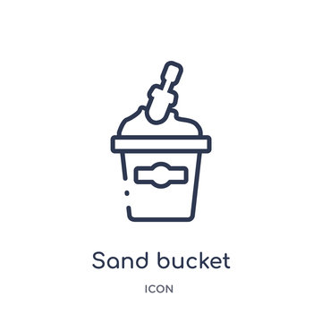 sand bucket icon from summer outline collection. Thin line sand bucket icon isolated on white background.