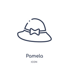 pamela icon from summer outline collection. Thin line pamela icon isolated on white background.