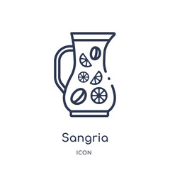 sangria icon from summer outline collection. Thin line sangria icon isolated on white background.