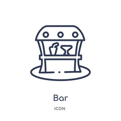 bar icon from summer outline collection. Thin line bar icon isolated on white background.