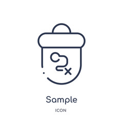 sample icon from strategy outline collection. Thin line sample icon isolated on white background.