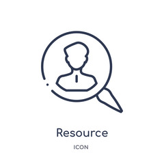 resource icon from strategy outline collection. Thin line resource icon isolated on white background.