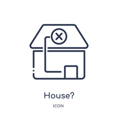 house? icon from strategy outline collection. Thin line house? icon isolated on white background.