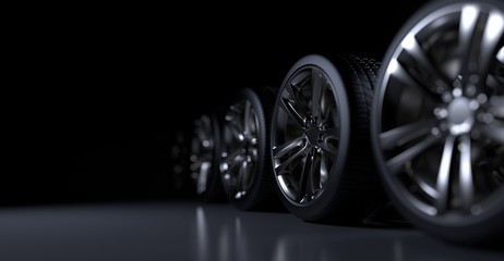 Obraz na płótnie Canvas Alloy wheels tire auto cast