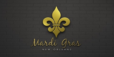 Mardi Gras Fleur-de-Lis Celebration. 3D Render Illustration © LogoStockimages