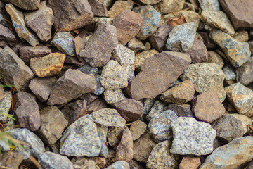 Crushed stones on the railway for texture and background
