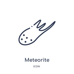meteorite icon from stone age outline collection. Thin line meteorite icon isolated on white background.