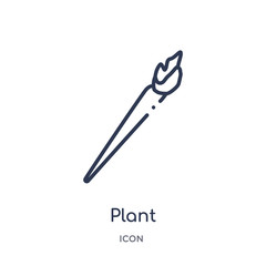 plant icon from stone age outline collection. Thin line plant icon isolated on white background.