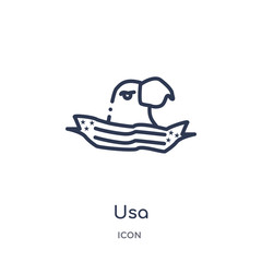 usa icon from united states outline collection. Thin line usa icon isolated on white background.