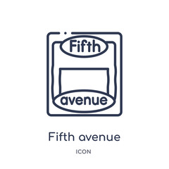 fifth avenue icon from united states outline collection. Thin line fifth avenue icon isolated on white background.
