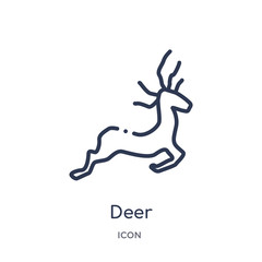 deer icon from united states outline collection. Thin line deer icon isolated on white background.