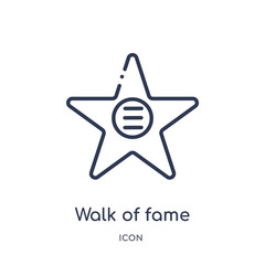 walk of fame icon from united states outline collection. Thin line walk of fame icon isolated on white background.
